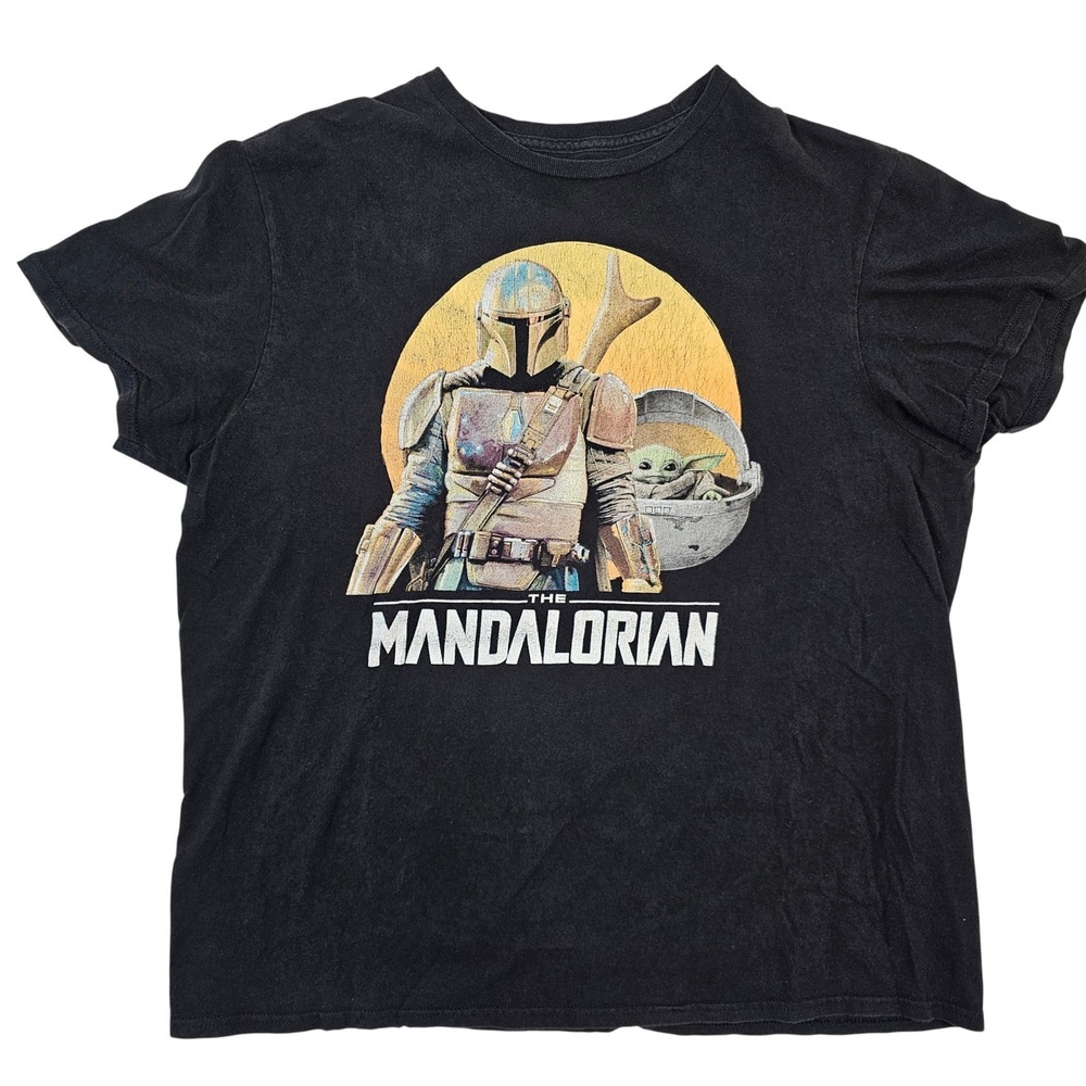 Star Wars Fifth Sun The Mandalorian Grogu‎ Graphic T-Shirt Black Mens Large L